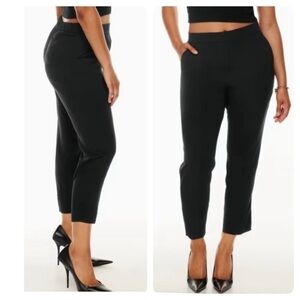 Aritzia Babaton Conan Cropped Pants Crepe Mid Rise Trousers Atelier Black Size 2
